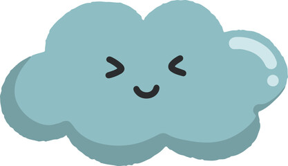 clip art cute watercolor illustration of colorful soft happy blue clouds for child daycare and nursery wallpaper