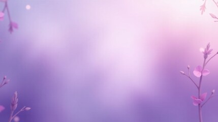 Fototapeta premium The image features a serene, soft-focus background adorned with delicate purple flowers, evoking a sense of tranquility and natural beauty.