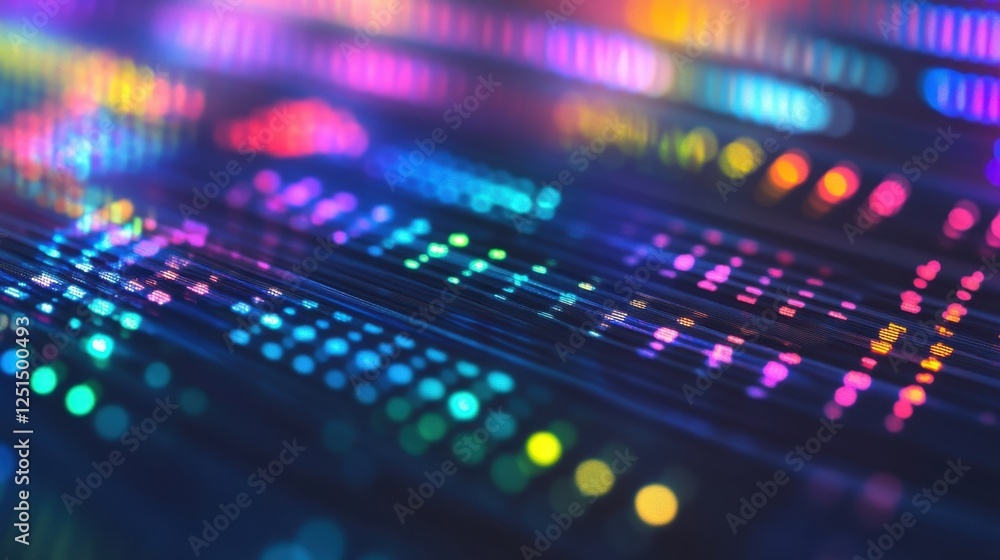 Aufkleber colorful and dynamic digital light patterns create a futuristic and abstract representation of data 