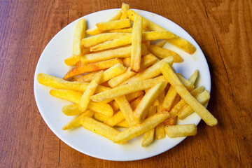 French fries Snack food crispy potato . Fast food or  snacks concept. Patates cips. Patates...