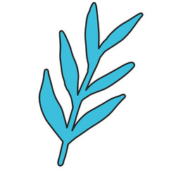 hand drawn leave and flower