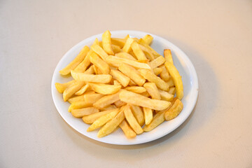 French fries Snack food crispy potato . Fast food or  snacks concept. Patates cips. Patates kizartmasi.