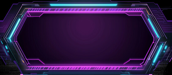 Obraz premium Cyberpunk Neon Purple Gaming Background – Futuristic E-Sports Tech Banner – AI-Generated Digital Wallpaper