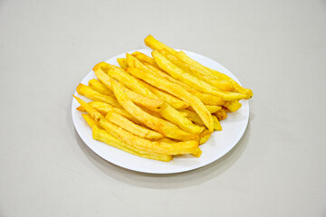 French fries Snack food crispy potato . Fast food or  snacks concept. Patates cips. Patates kizartmasi.