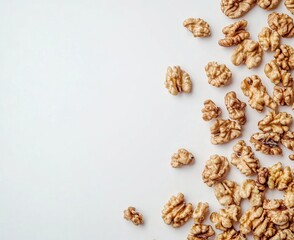 Obraz premium Walnuts and hazelnuts displayed in bowls, baskets, and decorative settings, symbolizing Nowruz. AI generated image
