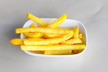 French fries Snack food crispy potato . Fast food or  snacks concept. Patates cips. Patates...