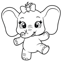  Cute Baby Elephant coloring page