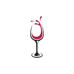 Wine glass with splash vector icon.