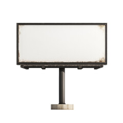 Aged billboard template isolated against black background for customization