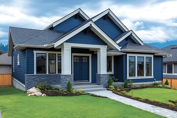 Stylish Modern Home Exterior with Lush Landscaping