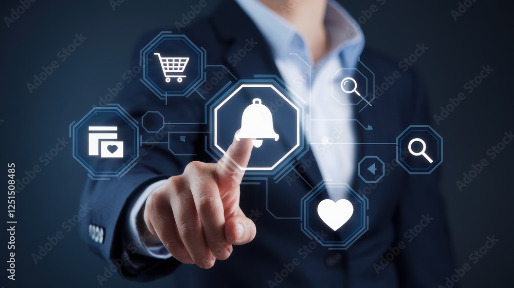 Aufkleber digital notifications and business technology interface