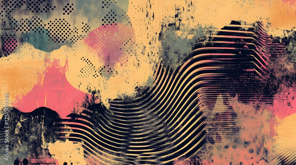 Aufkleber explosive abstract colorful background with fluid brushstrokes and dynamic waves