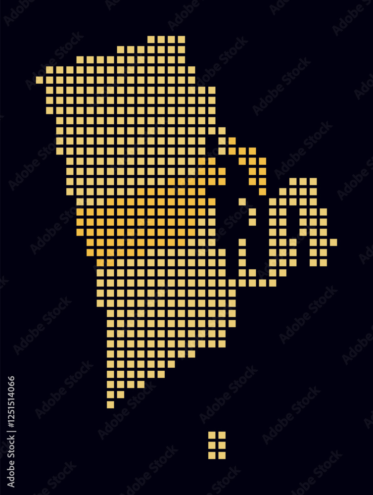 Aufkleber rhode island dotted map. digital style map of the state on dark background. rhode island shape with 