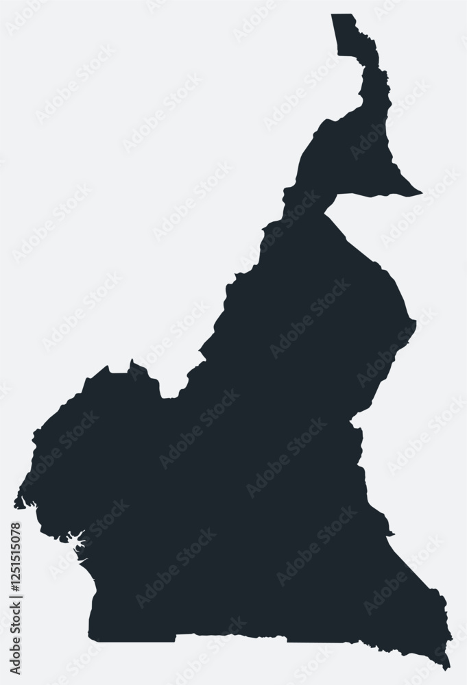 Poster cameroon map. just a simple border map. shape of the country. flat blank cameroon outline. vector bo