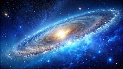 Fototapeta premium Milky way galaxy with star and noise blue background, Abstract milky way galaxy with stars for background 
