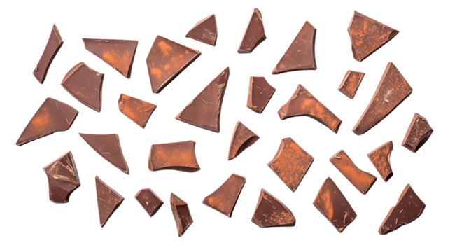 a chocolate pieces isolated on a transparent background (3) - Powered by Adobe