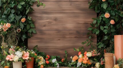 Serene Rustic Boho Setting with Handcrafted Floral Arrangements and Natural Elements