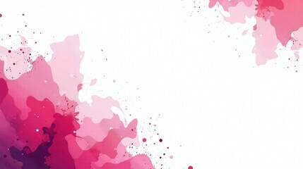 A serene, abstract painting with pink splatters against a white background.