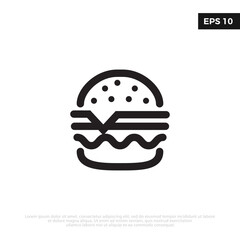 Simple Burger Icon, food icon Vector Illustration Logo Template