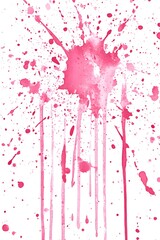 Naklejka premium Watercolor splash in pink hues creating a vibrant artistic expression on a white canvas