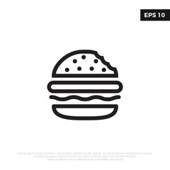 Simple Burger Icon, food icon Vector Illustration Logo Template