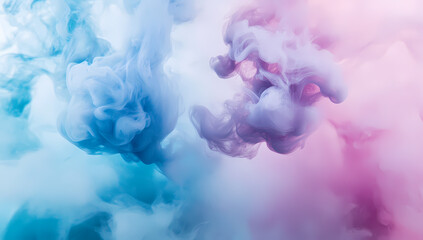 Fototapeta premium Colorful pastel-toned watercolor background texture with smoke, clouds, fog, and dust in shades of purple
