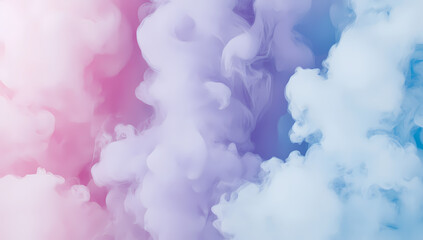 Fototapeta premium Colorful pastel-toned watercolor background texture with smoke, clouds, fog, and dust in shades of purple