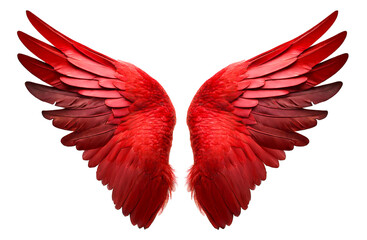 Fototapeta premium 赤い翼。白背景。（red wings on white background.） 