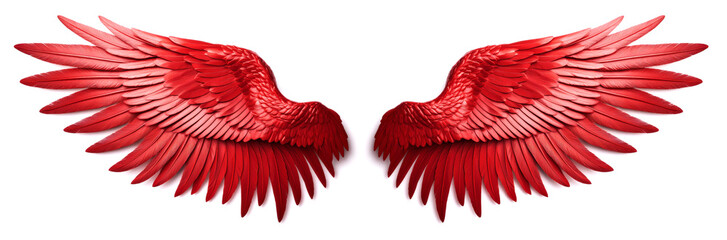 Obraz premium 赤い翼。白背景。（red wings on white background.） 