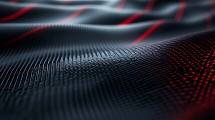 Obraz premium Glowing Red Hexagonal Digital Network