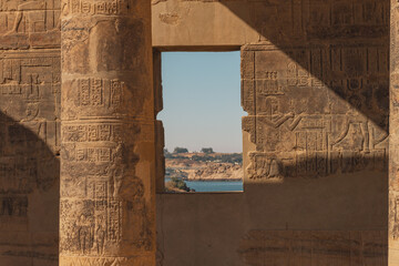 detail view of the.Temple of Philae