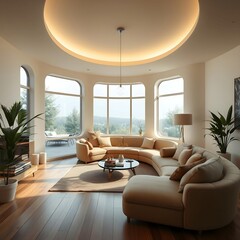 house designed with rounded lines Hyperrealism