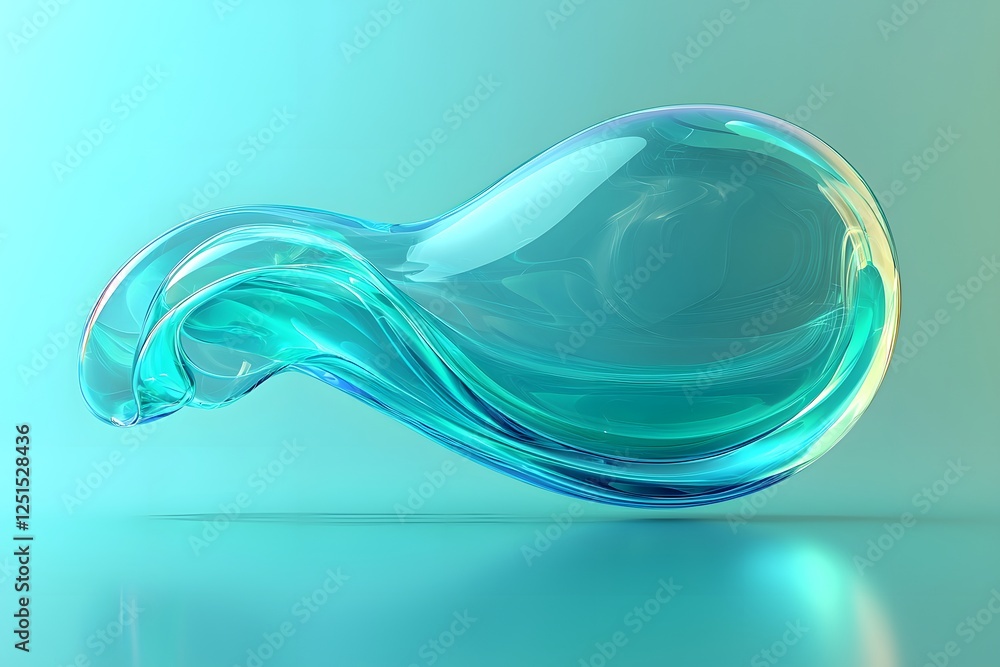 Poster smooth and vibrant fluid shape with a captivating glow and soft curves. generative ai.
