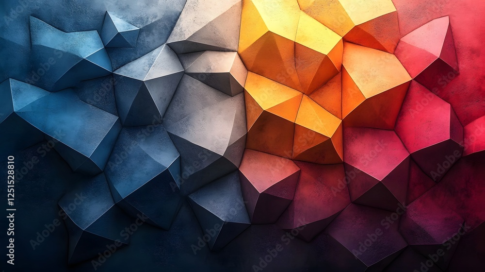 Poster mesmerizing geometric abstract colorful polygon background digital wallpaper design