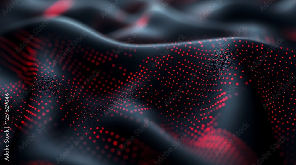 Wall mural glowing red hexagonal digital network