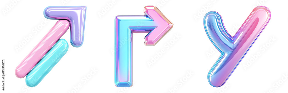 Wall mural 3d arrows signifying direction and change isolated on transparent background