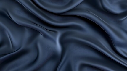 Fototapeta premium Dark Blue Silk Fabric Drape