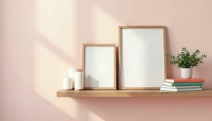 Shelf Frame Mockup Pastel Decor
