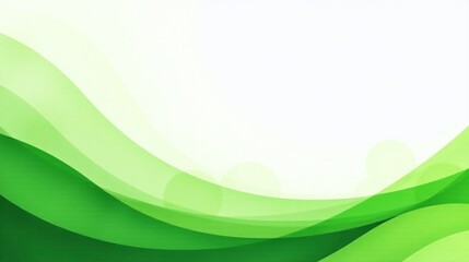 The image features an abstract green wave design on a white background.