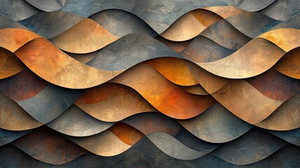 Sophisticated Intricate Geometric Pattern in Muted Earthy Tones with Subtle Texture and Depth