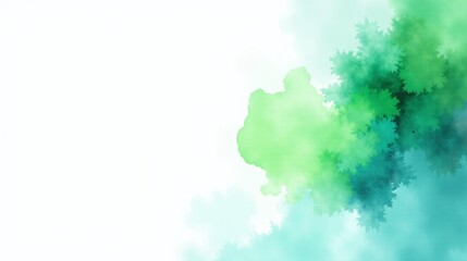 Stylistic depiction of verdant hues blending into a pale, ethereal backdrop.