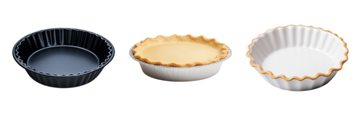 Different Types of Baking Pie Dish for Kitchen Isolated on transparent background