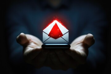 hand pressing mail icon