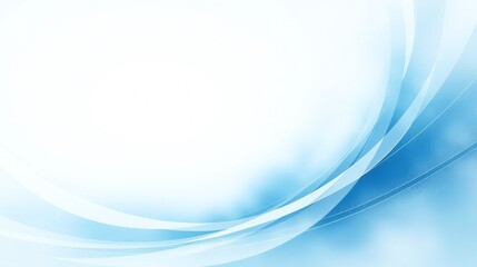 The image features a serene, abstract design with flowing, blue lines against a light, white background.