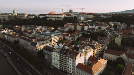 Establishing Aerial view of Budapest Cityscape - Hungary Capital Skyline at daytime