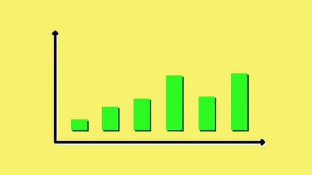 Animation of business graph with green graph