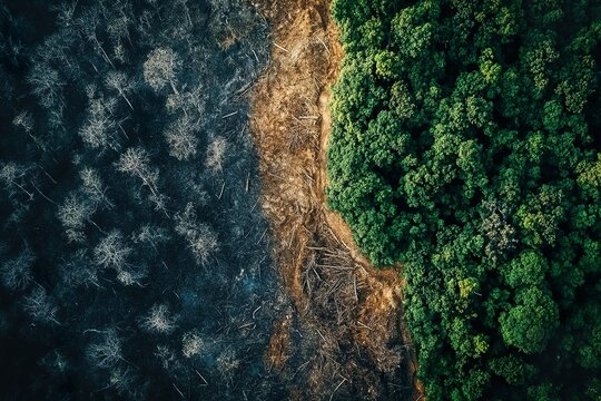 Deforestation's Scar: A Land Divided
