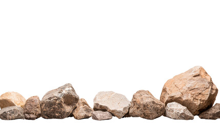 Natural Landscape Element with Various Sizes of Smooth Rocks, cut out