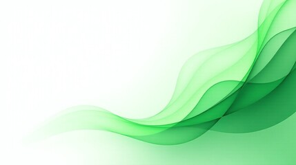 Elegantly flowing green waves on a light background.