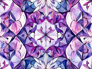 Naklejka premium Abstract Floral Pattern in Purple Hues